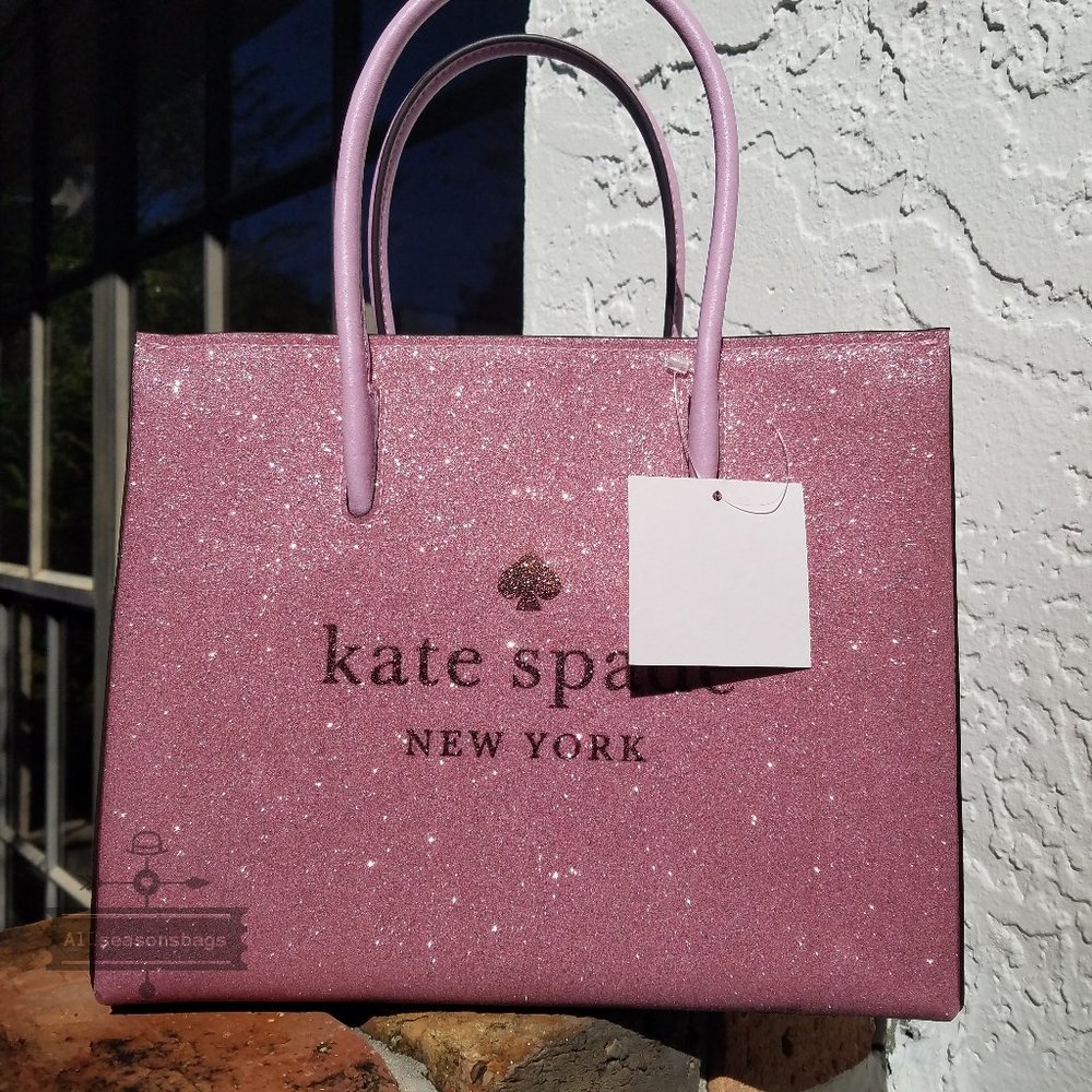 Kate Spade Trista Glitter Satchel Lola Wallet Pink - Picture 2 of 11